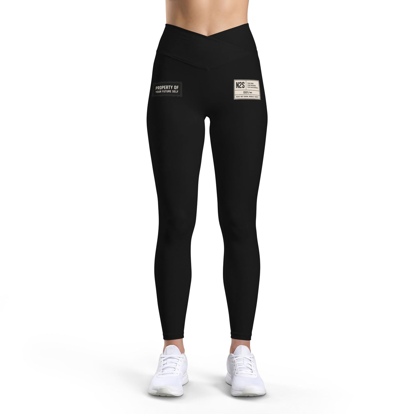 Women’s Luxe Leggings — Black 'Property Of' Patch High-Waist Workout Leggings