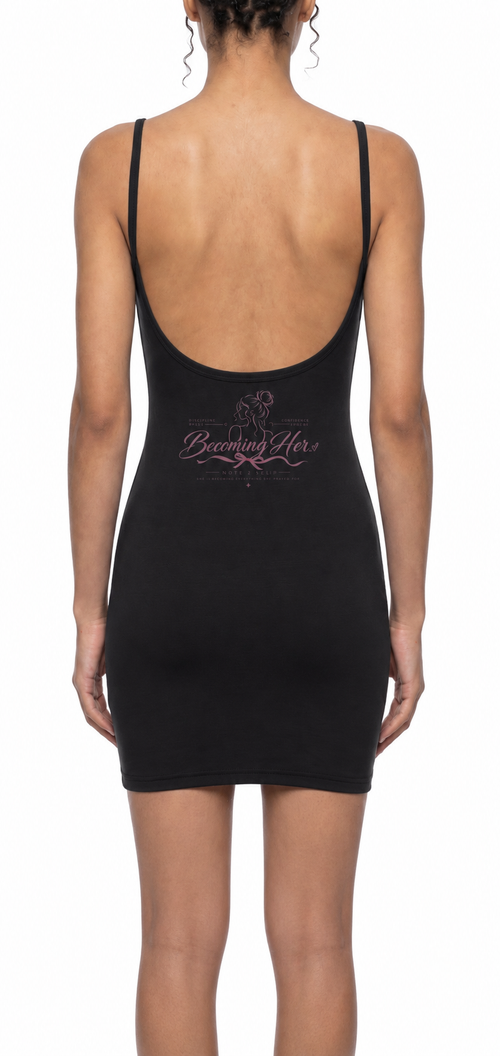 Becoming Her Sculpt Dress — Black