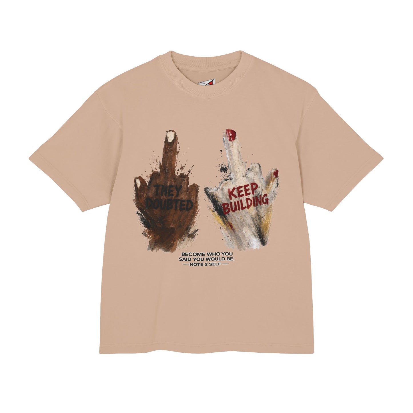 Note 2 Self® “They Doubted Keep Building” Oversized Graphic Tee