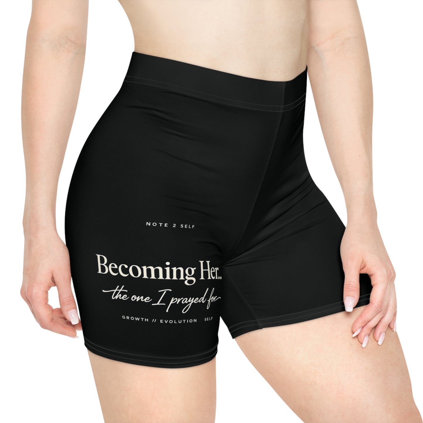 Becoming Her Biker Shorts — Inspirational Women's Workout Shorts