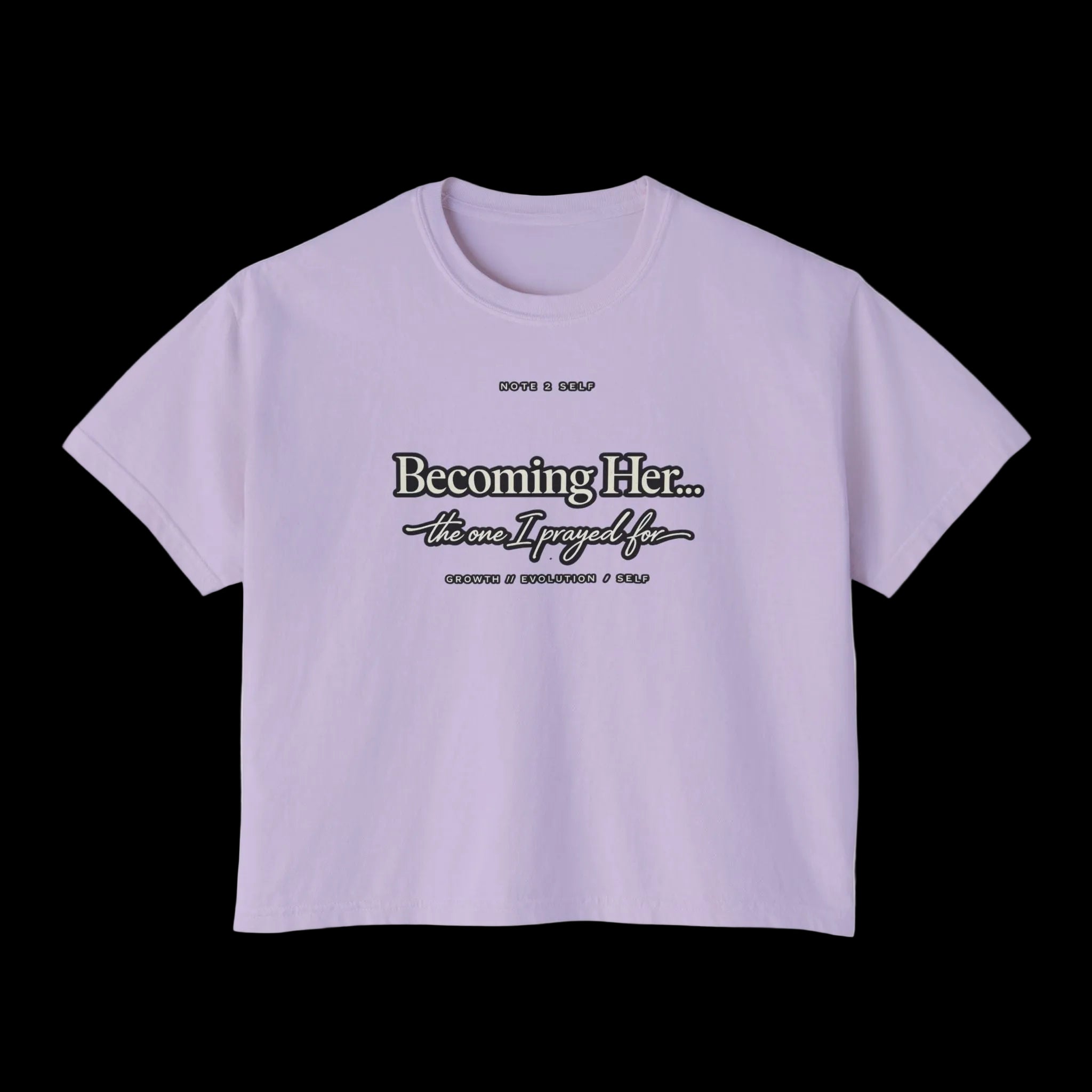 Becoming Her Boxy Tee — Inspirational Women's Graphic Shirt
