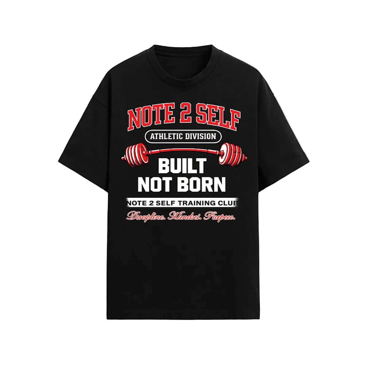Note 2 Self “Built Not Born” Athletic Division Tee | 190GSM