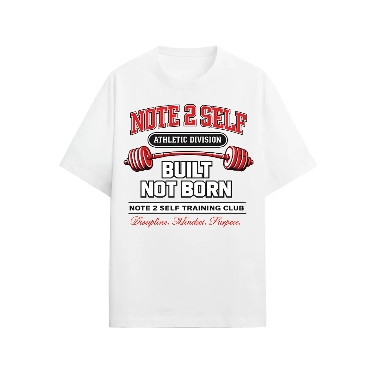 Note 2 Self “Built Not Born” Athletic Division Tee | 190GSM