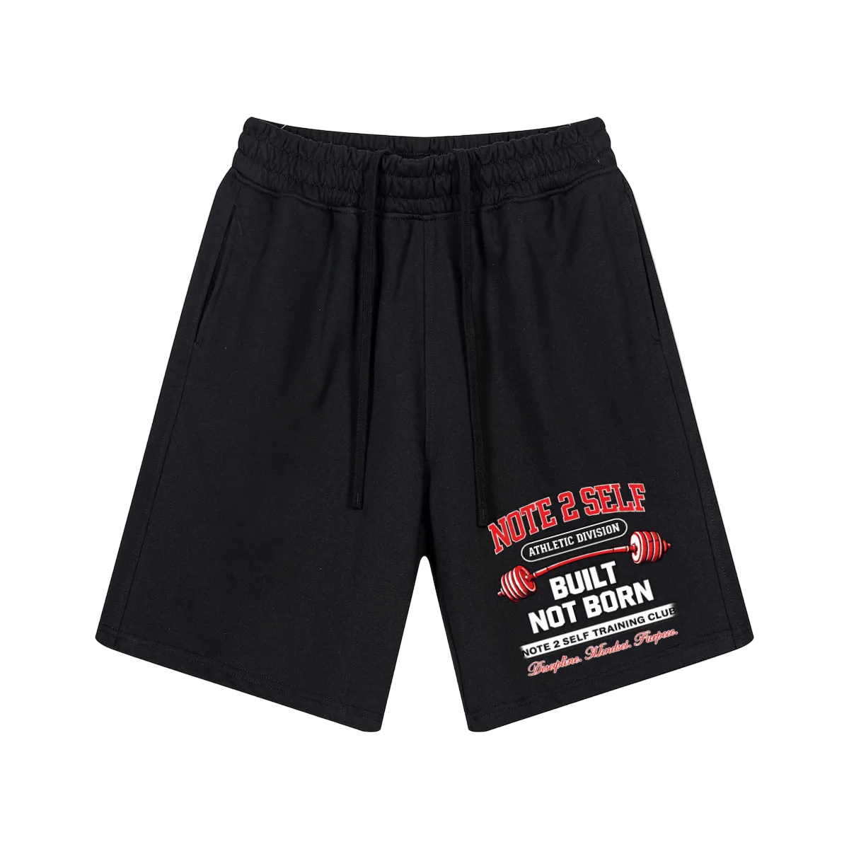 Note 2 Self® “Built Not Born” Training Shorts(280GSM)