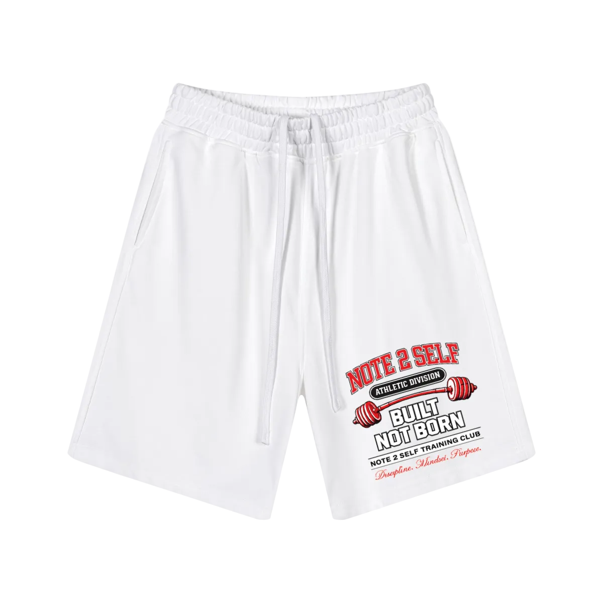 Note 2 Self® “Built Not Born” Training Shorts(280GSM)