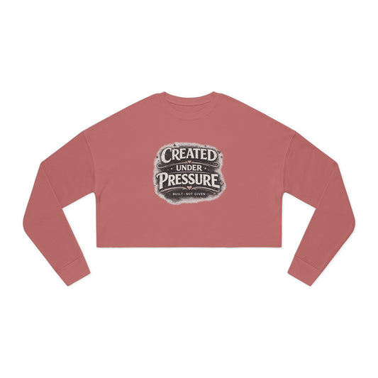 Cropped Sweatshirt — "Created Under Pressure" Retro Badge