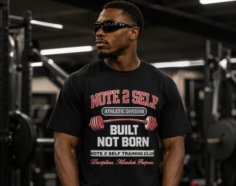 Note 2 Self “Built Not Born” Athletic Division Tee