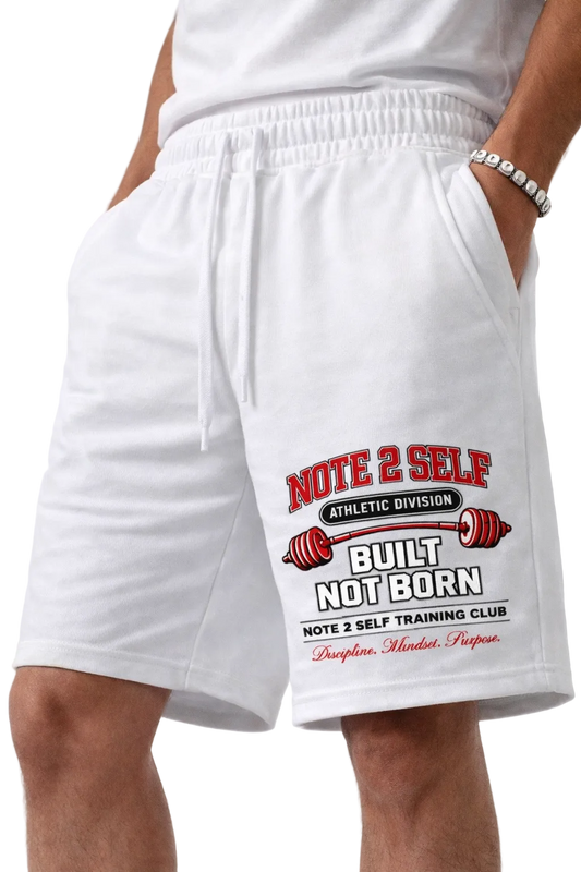 Note 2 Self® “Built Not Born” Training Shorts(280GSM)